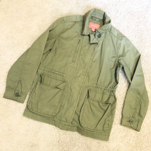 Army Green Cotton Military Utility Jacket - Picture 10 of 16